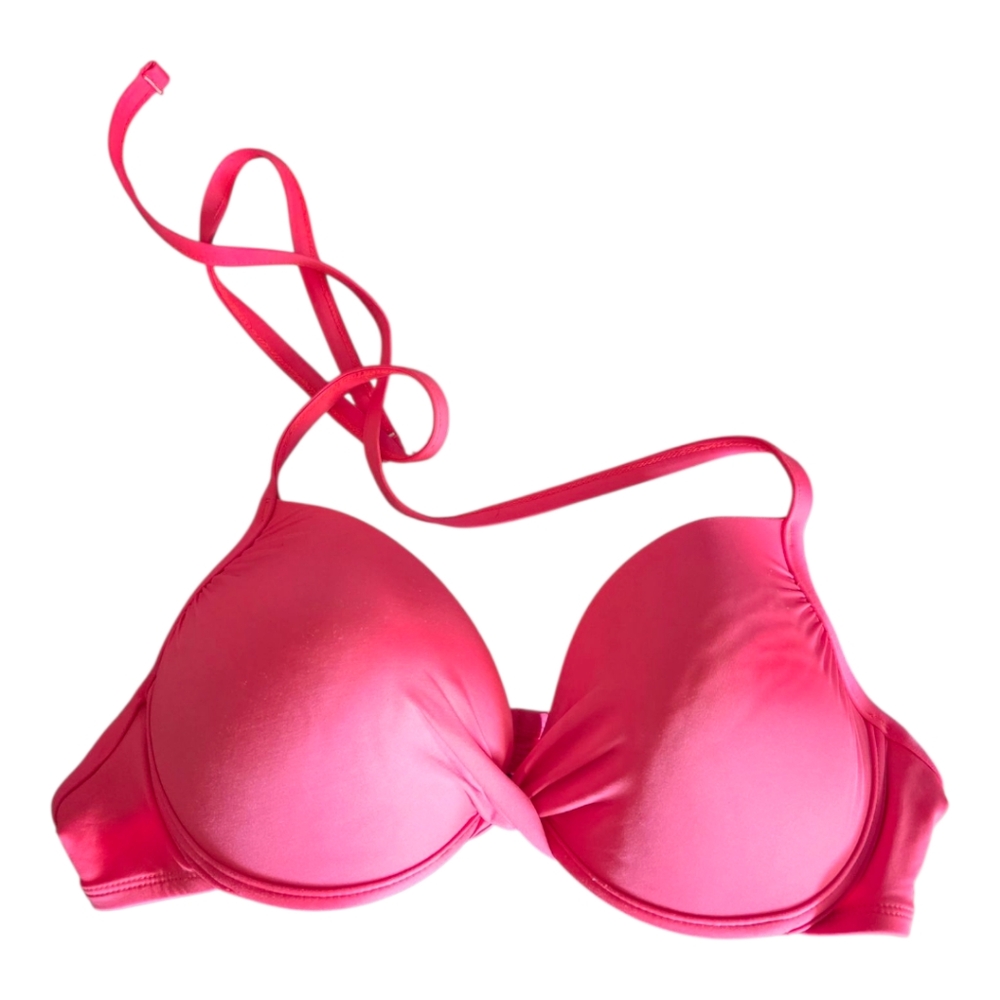 Mossimo Pink Halter Style Bikini Padded Top Women's Size Large